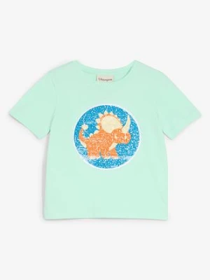 T-shirt z czystej bawełny organicznej zdobiony cekinami bonprix