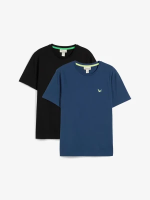 T-shirt z czystej bawełny organicznej (zestaw 2 szt.) BonPrix niebieski