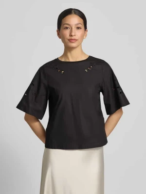 T-shirt z czystej bawełny w kroju krój regular fit model 'TARGA' Weekend Max Mara Czarny