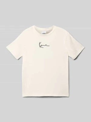 T-shirt z czystej bawełny z nadrukiem z logo Karl Kani Biały