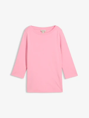 T-shirt z czystej, grubej bawełny organicznej BonPrix różowy