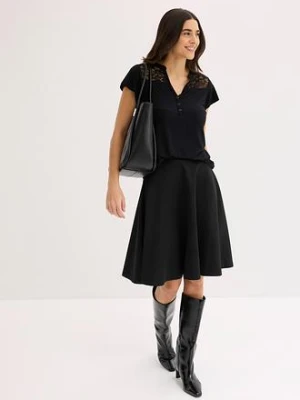 T-shirt z dekoltem henley z mieszanki wiskozy bonprix