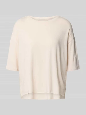 T-shirt z dekoltem w łódkę Juvia Beżowy