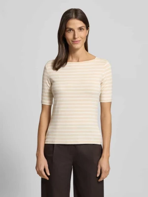 T-shirt z dekoltem w łódkę comma