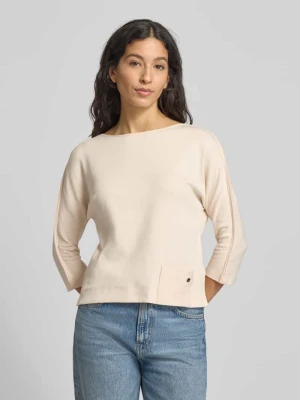T-shirt z dekoltem w łódkę i rękawami o dł. 3/4 Marc Cain