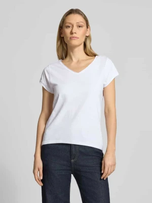 t-shirt z dekoltem w serek Christian Berg Biały
