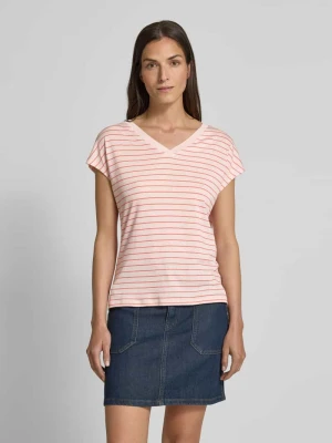 T-shirt z dekoltem w serek comma