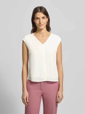 T-shirt z dekoltem w serek comma