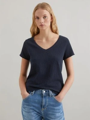 T-shirt z dekoltem w serek, fason regular Marc O'Polo