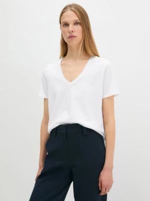 T-shirt z dekoltem w serek, fason regular Marc O'Polo