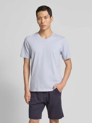 T-shirt z dekoltem w serek Hanro