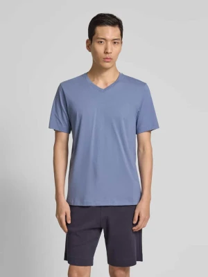 T-shirt z dekoltem w serek Hanro