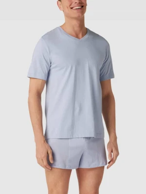 T-shirt z dekoltem w serek Hanro