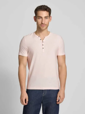 t-shirt z dekoltem w serek i listwą guzikową MCNEAL Jasnoróżowy