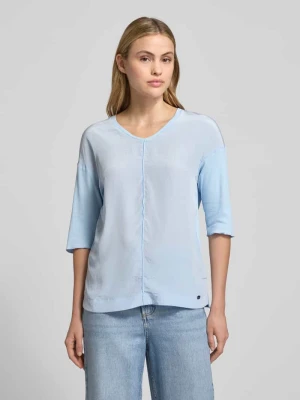 T-shirt z dekoltem w serek i rękawami o dł. 3/4 Marc Cain