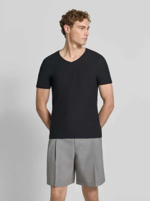 t-shirt z dekoltem w serek i zrolowanym brzegiem MCNEAL Czarny