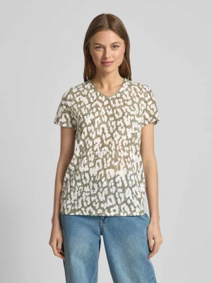 T-shirt z dekoltem w serek model ‘ARETHA’ Soyaconcept