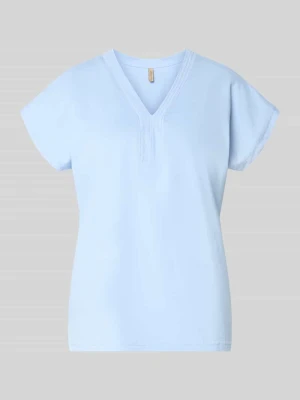 t-shirt z dekoltem w serek model 'DERBY' Soyaconcept