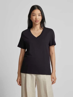 T-shirt z dekoltem w serek model ‘ESSENTIAL’ Selected Femme