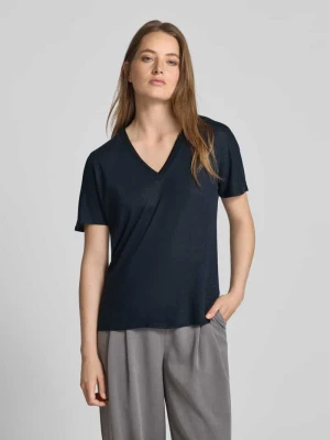 T-shirt z dekoltem w serek model ‘Eylina’ Boss