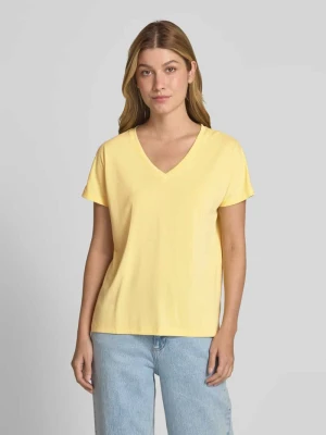 T-shirt z dekoltem w serek model ‘Fenya’ MSCH Copenhagen