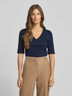 T-shirt z dekoltem w serek model ‘JUDY’ Lauren Ralph Lauren