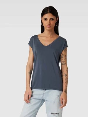 T-shirt z dekoltem w serek model ‘KAMALA’ Pieces
