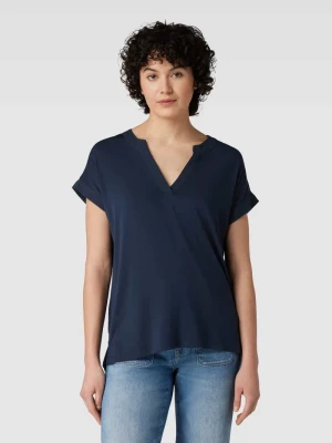 T-shirt z dekoltem w serek model ‘Liv’ Fransa