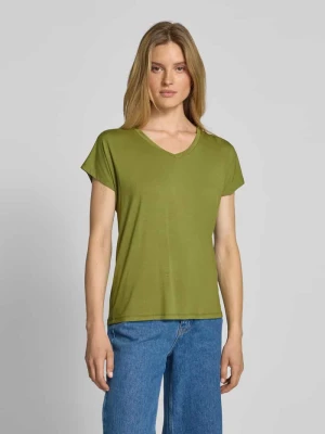 T-shirt z dekoltem w serek model ‘Marica’ Soyaconcept