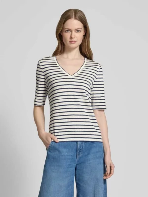 T-shirt z dekoltem w serek model ‘OPZIONE’ Weekend Max Mara