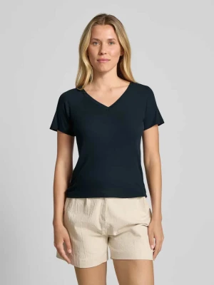 T-shirt z dekoltem w serek model ‘Savella’ Opus