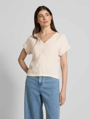 T-shirt z dekoltem w serek model ‘Solme’ Opus