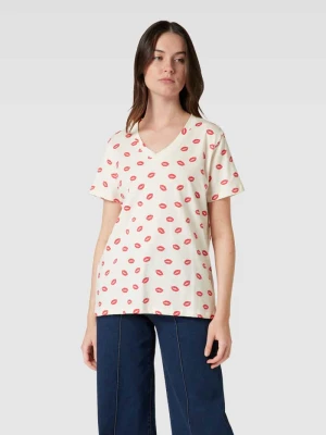 T-shirt z dekoltem w serek model ‘Tima’ Saint Tropez