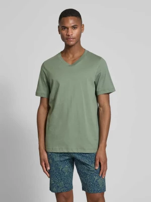 T-shirt z dekoltem w serek Schiesser