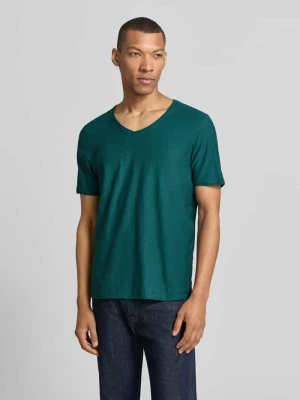 T-shirt z dekoltem w serek w kroju regular fit MCNEAL Butelkowy zielony