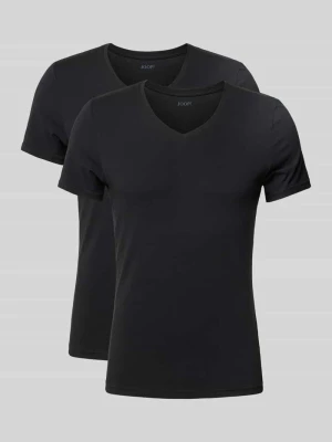 T-shirt z dekoltem w serek w zestawie 2 szt. JOOP! Collection