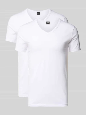 T-shirt z dekoltem w serek w zestawie 2 szt. model ‘Modern’ Boss