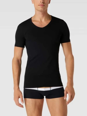 T-shirt z dekoltem w serek w zestawie 2 szt. model ‘Modern’ Boss Czarny