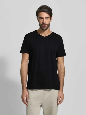 T-shirt z dekoltem w serek w zestawie 2 szt. model ‘ComfortS’ Boss Czarny