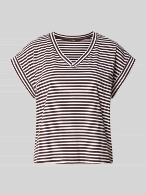 t-shirt z dekoltem w serek Zero Jasnobrązowy