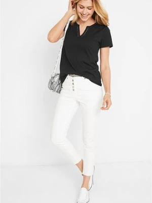 T-shirt z dekoracyjnym dekoltem bonprix