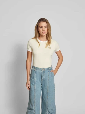T-shirt z detal z logo Kenzo Écru