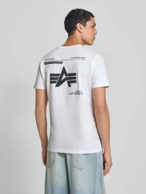 T-shirt z detalami z logo i okrągłym dekoltem alpha industries