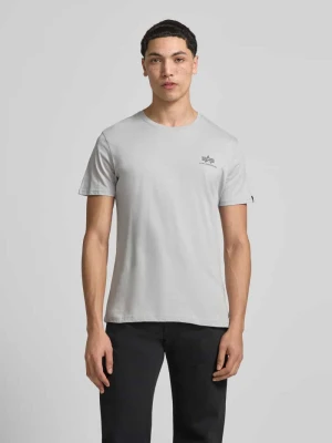 T-shirt z detalami z logo Model 'BASIC' alpha industries