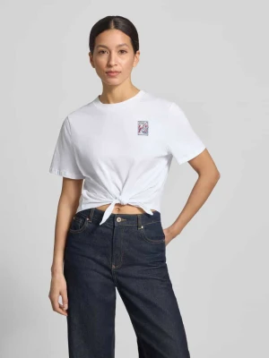 T-shirt z detalem wiązania i okrągłym dekoltem Rich & Royal