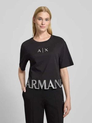 T-shirt z detalem z logo Armani Exchange