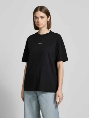 T-shirt z detalem z logo Calvin Klein Jeans Czarny