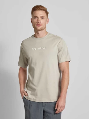 T-shirt z detalem z logo CK Calvin Klein