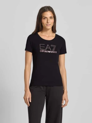 T-shirt z detalem z logo EA7 Emporio Armani