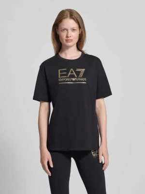 T-shirt z detalem z logo EA7 Emporio Armani